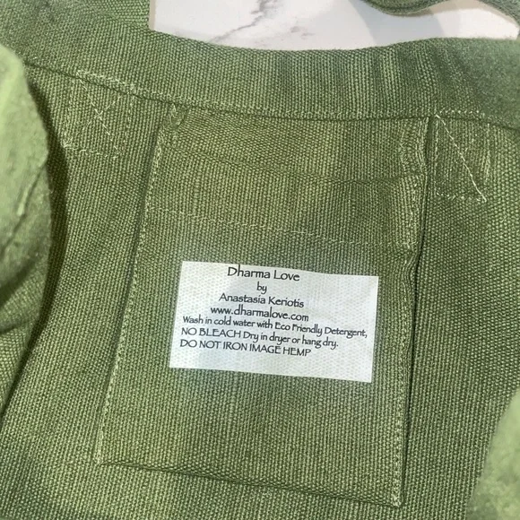 Dharma love bear (block print) Tahoe hemp tote - Picture 3 of 6